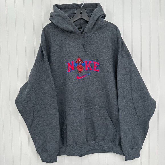 Nike Spiderman HOODIE Embroidered Adult Unisex Hooded Sweatshirt - Picture 2 of 4